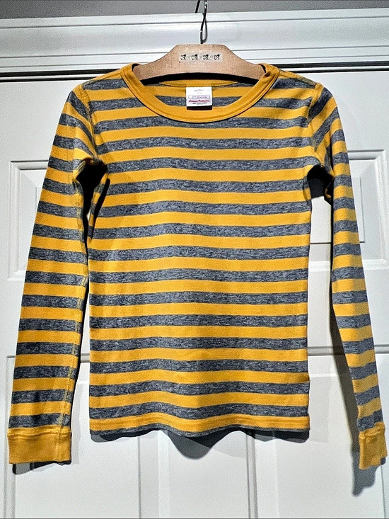 Hanna Andersson Other - Hanna Andersson Long Sleeve Stripe Tee Yellow & Gray Girls Size 12 Casual